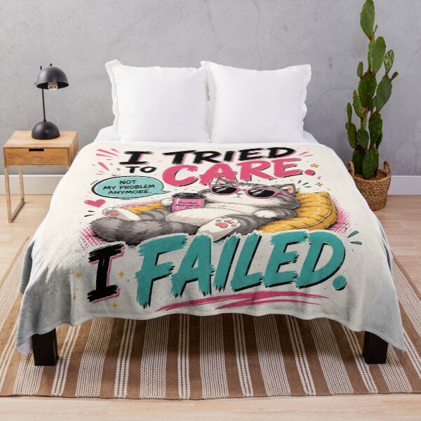 Item preview, I Tried To Care. I Failed. – Lazy Cat Edition designed and sold by Pecata.