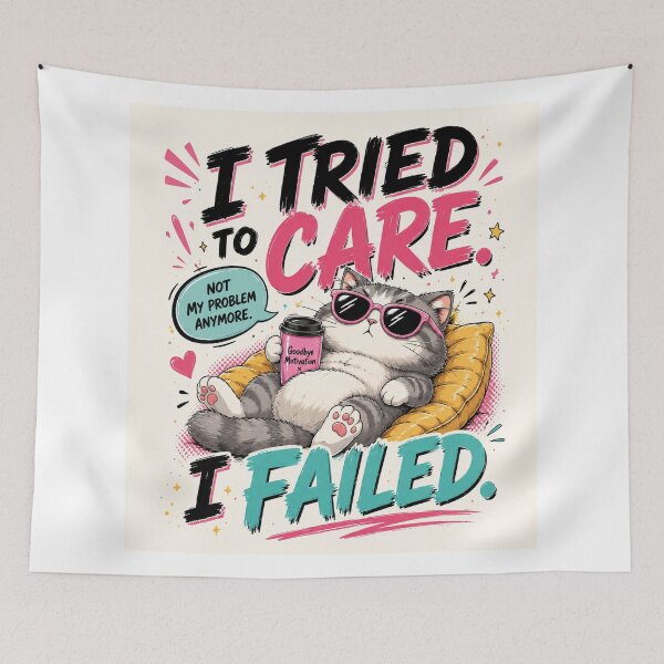 Item preview, I Tried To Care. I Failed. – Lazy Cat Edition designed and sold by Pecata.