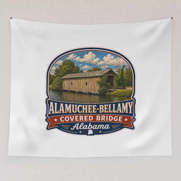 Item preview, Alamuchee-Bellamy Covered Bridge sticker designed and sold by gotucoveredart.