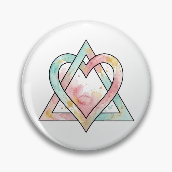 Item preview, Watercolor Adoption Symbol Heart and Triangle Art designed and sold by DuckOddity.