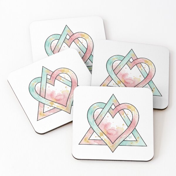 Item preview, Watercolor Adoption Symbol Heart and Triangle Art designed and sold by DuckOddity.