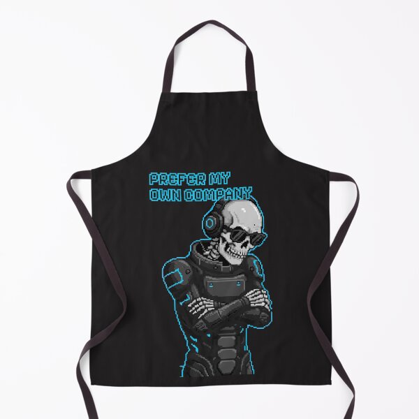 Item preview, "Prefer My Own Company" Cyberpunk Pixel Art Introvert Skeleton designed and sold by Cipher & Soul.
