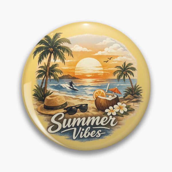 Item preview, Summer Vibes Tropical Sunset Beach Retro Design Vacation Surf Style.  designed and sold by LunaPrintCo.