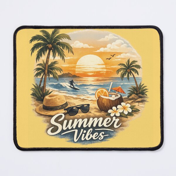 Item preview, Summer Vibes Tropical Sunset Beach Retro Design Vacation Surf Style. designed and sold by LunaPrintCo.