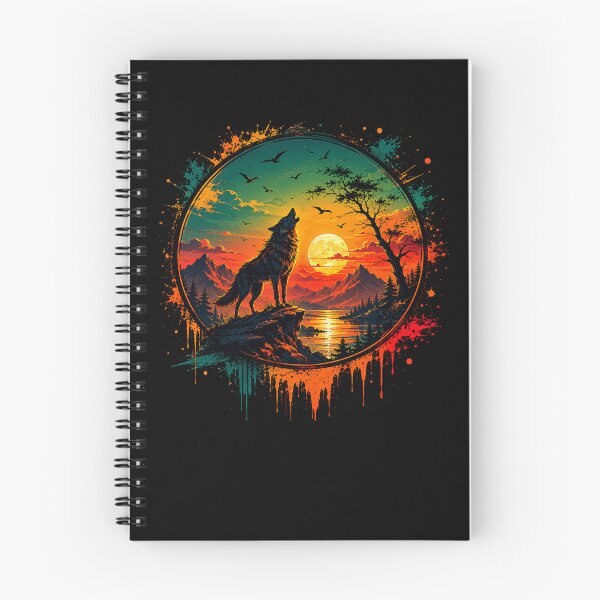 Item preview, Wolf Sunset Retro Silhouette Tropical Sunset Illustration designed and sold by BillowyLove.
