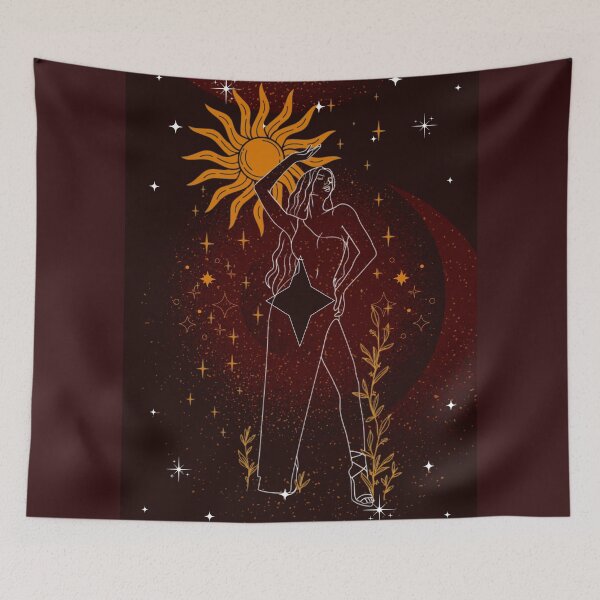 Item preview, Goddess of the Sun - Celestial Tarot Witchy Line Art designed and sold by samahl_l.