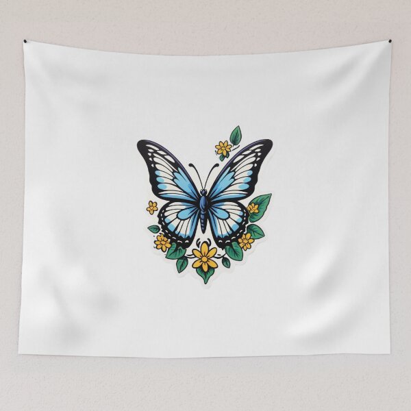 Item preview, Tribal Butterfly & Floral Tattoo Art Print designed and sold by tim tal.