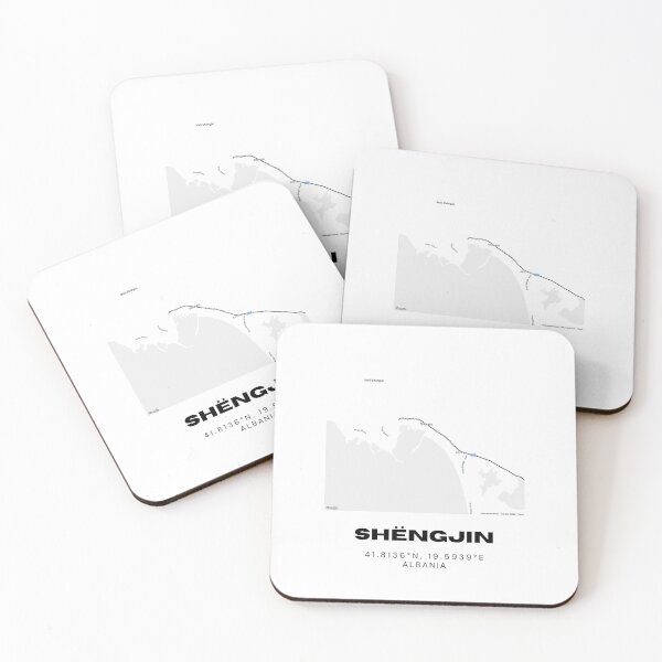 Item preview, Shëngjin Albania Beach Town Map | Minimalist Coastal Art Print designed and sold by RM-Journey.