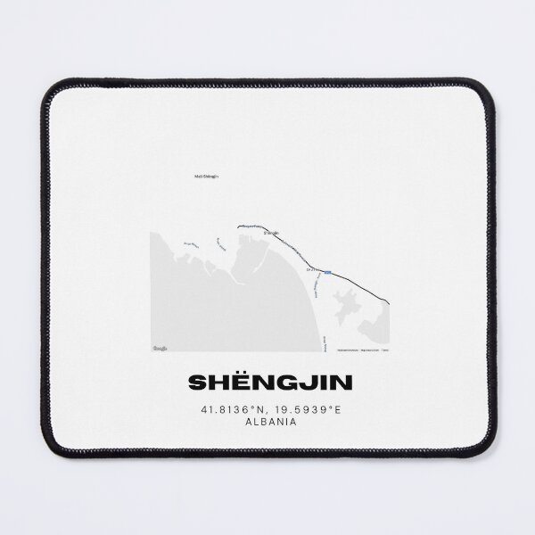 Item preview, Shëngjin Albania Beach Town Map | Minimalist Coastal Art Print designed and sold by RM-Journey.