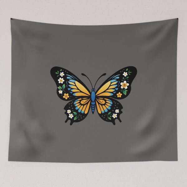 Item preview, Tribal Butterfly & Floral Tattoo Art Print designed and sold by tim tal.