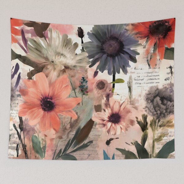 Item preview, Boho-Inspired Grunge Flowers Junk Journal Design Art  designed and sold by DEC02.