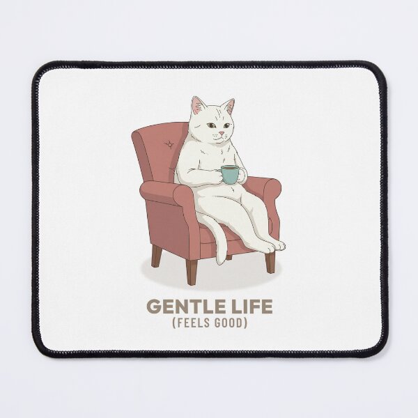 Item preview, Vintage White Cat Drinking Coffee Cozy Illustration designed and sold by Cozy Vintage Animal.