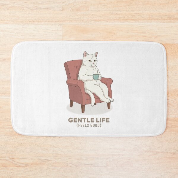 Item preview, Vintage White Cat Drinking Coffee Cozy Illustration designed and sold by Cozy Vintage Animal.