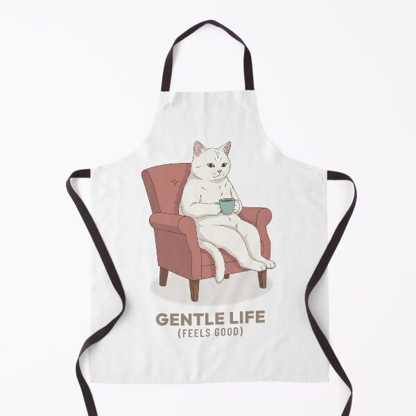 Item preview, Vintage White Cat Drinking Coffee Cozy Illustration designed and sold by Cozy Vintage Animal.