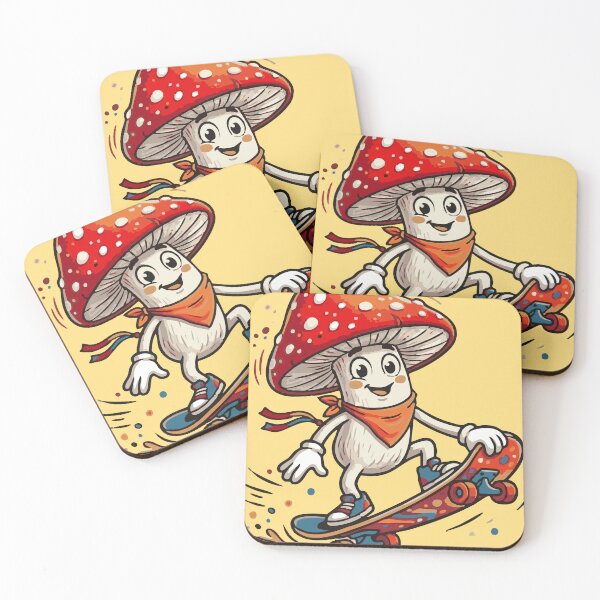 Item preview, Cute Magic Mushroom Riding a Skateboard Sticker Art designed and sold by VeloraAuraLab.