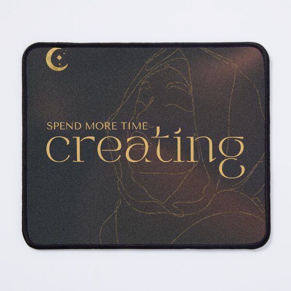 Item preview, Spend More Time Creating - Minimalist Gold Line Art Typography designed and sold by samahl_l.