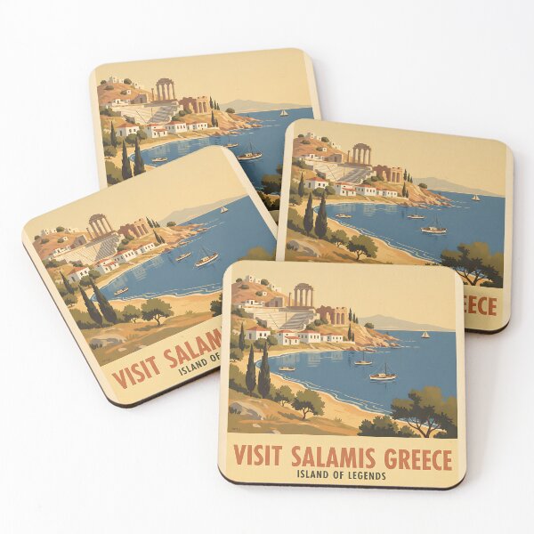 Item preview, Salamis Greece, Greek Island Vintage Travel Tourism designed and sold by TravelersGems.