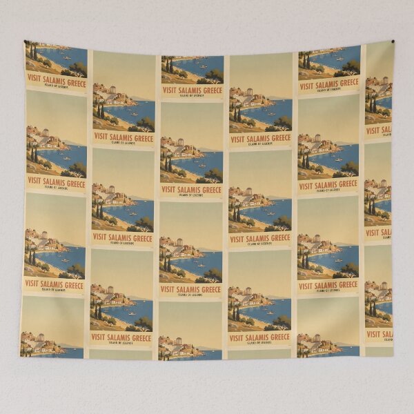 Item preview, Salamis Greece, Greek Island Vintage Travel Tourism designed and sold by TravelersGems.