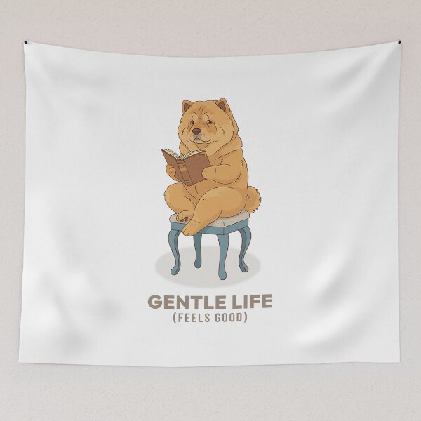 Item preview, Chow Chow Dog Reading Book Vintage Art designed and sold by Cozy Vintage Animal.