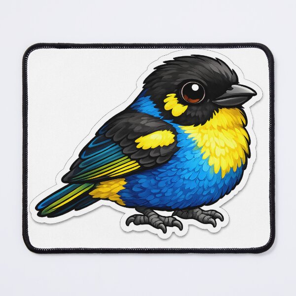 Item preview, Lacrimose Mountain Tanager Sticker – Chubby Colorful Tropical Bird Vinyl Decal designed and sold by Yrwil.