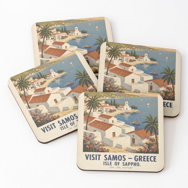 Item preview, Samos Greece, Greek Island Vintage Travel Tourism designed and sold by TravelersGems.
