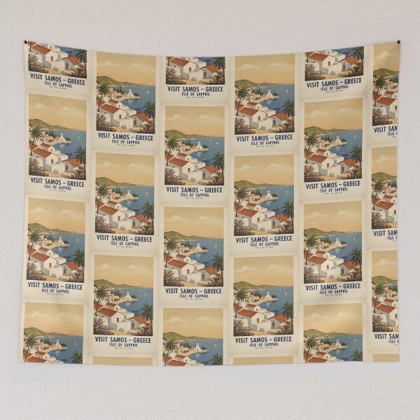 Item preview, Samos Greece, Greek Island Vintage Travel Tourism designed and sold by TravelersGems.