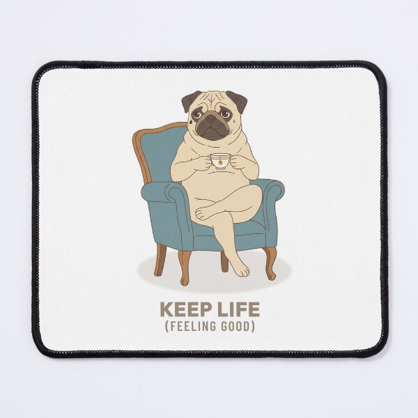 Item preview, Cozy Pug Having Tea Time Vintage Illustration designed and sold by Cozy Vintage Animal.