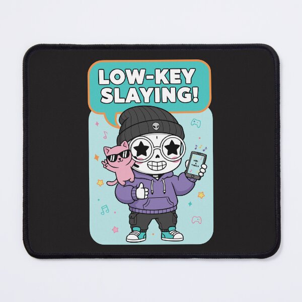 Item preview, "Low-Key Slaying" Cute Kawaii Skeleton Gen Z Slang Pastel Goth designed and sold by Cipher & Soul.