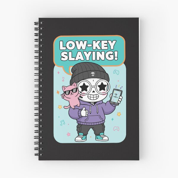 Item preview, "Low-Key Slaying" Cute Kawaii Skeleton Gen Z Slang Pastel Goth designed and sold by Cipher & Soul.