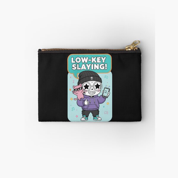 Item preview, "Low-Key Slaying" Cute Kawaii Skeleton Gen Z Slang Pastel Goth designed and sold by Cipher & Soul.