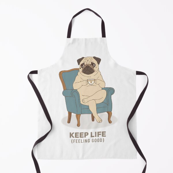 Item preview, Cozy Pug Having Tea Time Vintage Illustration designed and sold by Cozy Vintage Animal.