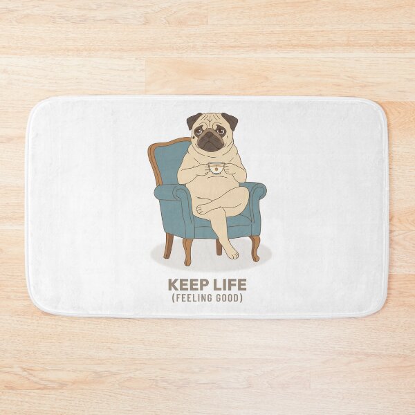 Item preview, Cozy Pug Having Tea Time Vintage Illustration designed and sold by Cozy Vintage Animal.
