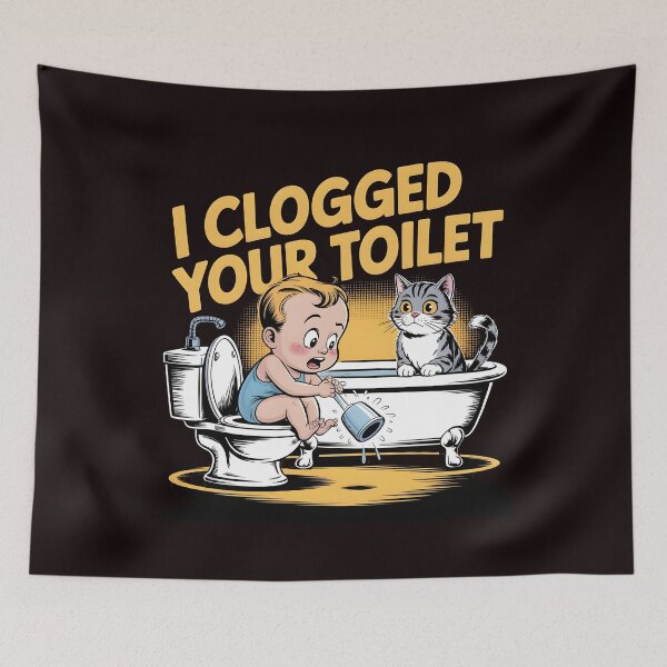 Item preview, I Clogged Your Toilet Funny Brainrot Internet Chaos Meme designed and sold by Redgiant87x.