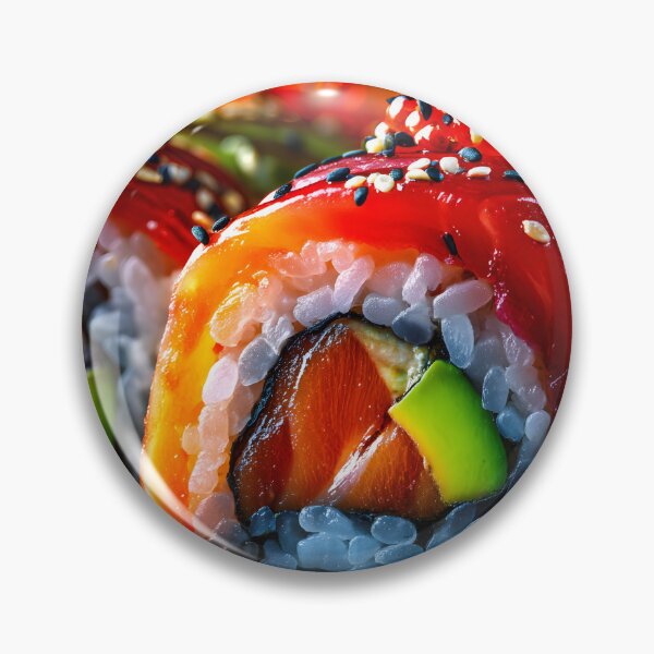 Item preview, Vibrant Sushi Rolls with Colorful Toppings Displayed designed and sold by Artessie.