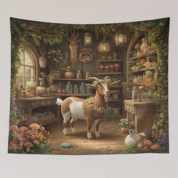 Item preview, Goat in Botanical Garden Shed designed and sold by SpazticGoat.