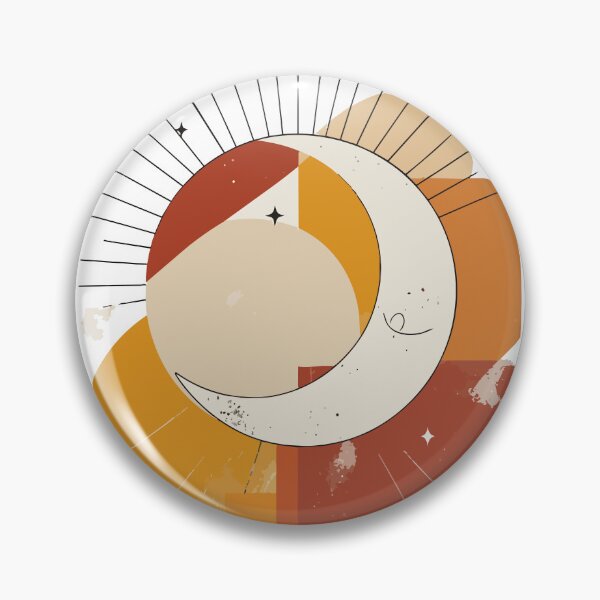 Artikelvorschau, Abstrakter Boho-Druck mit Sonne und Mond – Terrakottafarbene Wandkunst im Mid-Century-Modern-Stil entworfen und verkauft von BestChoiceService.