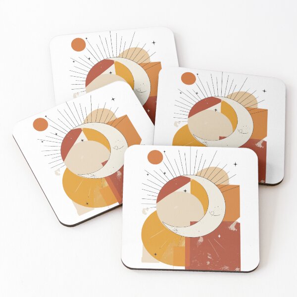 Item preview, Abstract Sun and Moon Boho Print - Terracotta Mid Century Modern Celestial Wall Art designed and sold by BestChoiceService.