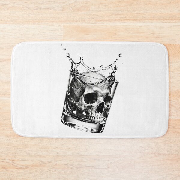 Item preview, Skull Splash Whiskey Glass Illustration designed and sold by Exodoi.