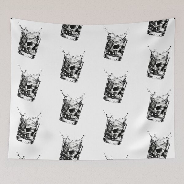 Item preview, Skull Splash Whiskey Glass Illustration designed and sold by Exodoi.