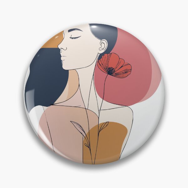 Item preview, Minimalist Side Profile Woman with Poppy Print - Abstract Boho Dusty Rose Botanical Wall Art designed and sold by BestChoiceService.