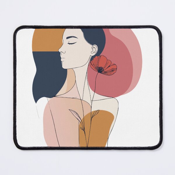 Item preview, Minimalist Side Profile Woman with Poppy Print - Abstract Boho Dusty Rose Botanical Wall Art designed and sold by BestChoiceService.