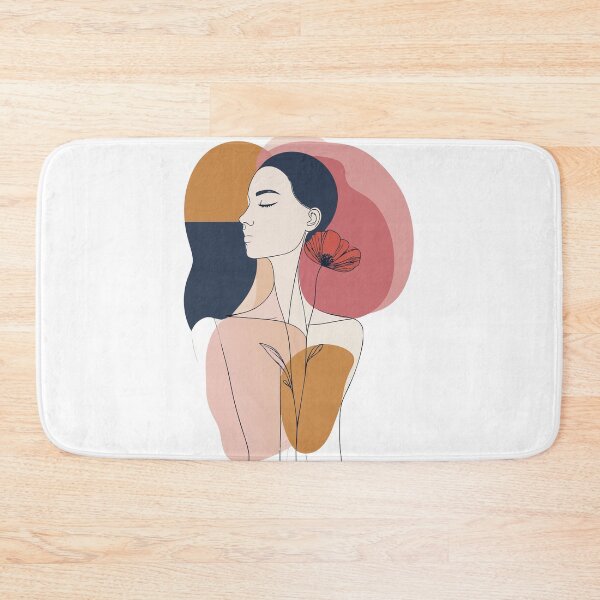 Item preview, Minimalist Side Profile Woman with Poppy Print - Abstract Boho Dusty Rose Botanical Wall Art designed and sold by BestChoiceService.