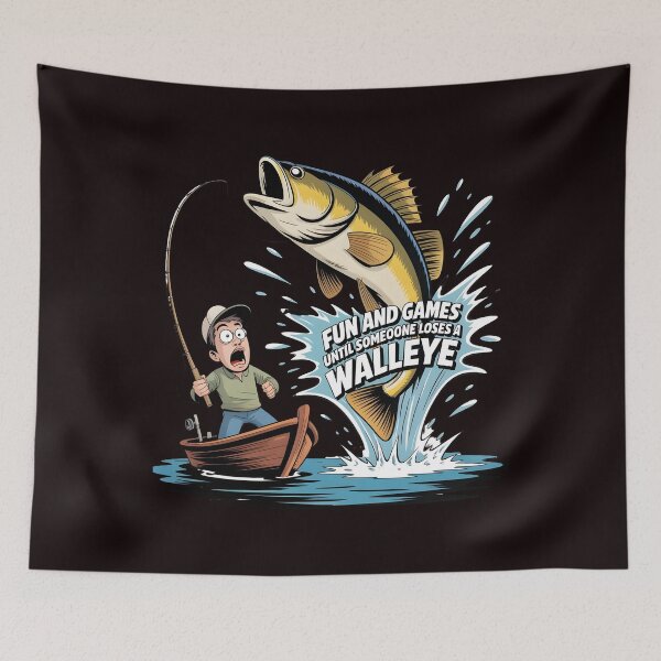 Item preview, Fun And Games Until Someone Loses A Walleye t-shirt Funny Boat Fishing Graphic designed and sold by Redgiant87x.
