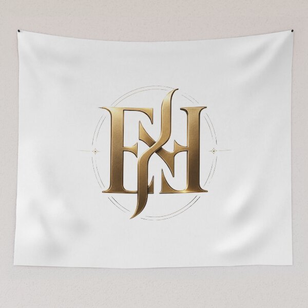 Item preview, Luxury Gold EH Monogram on Black Background | Elegant Premium Initials Logo designed and sold by Joyfulfabric.