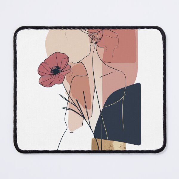 Item preview, Minimalist Faceless Woman with Poppy Print - Abstract Boho Dusty Rose Gold Foil Wall Art designed and sold by BestChoiceService.