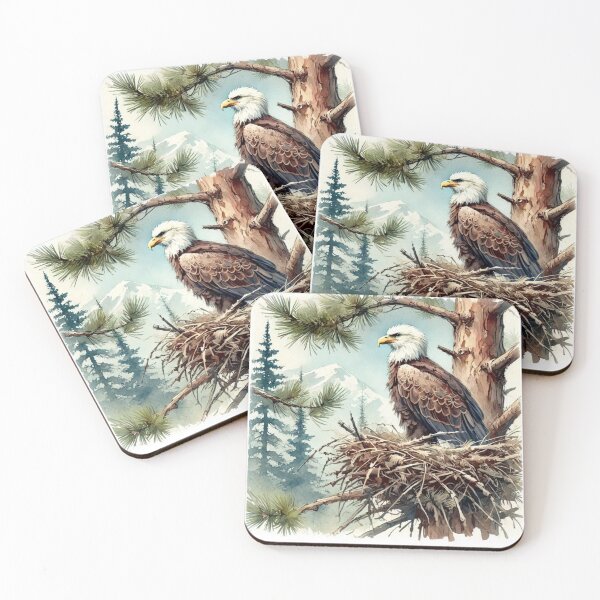 Item preview, Watercolor American Bald Eagle in Nest Graphic Design designed and sold by NCalNoveltees.