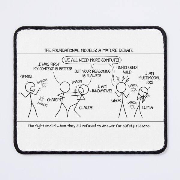 Item preview, Xkcd Style AI War - The Foundational Models Debate designed and sold by daila70.