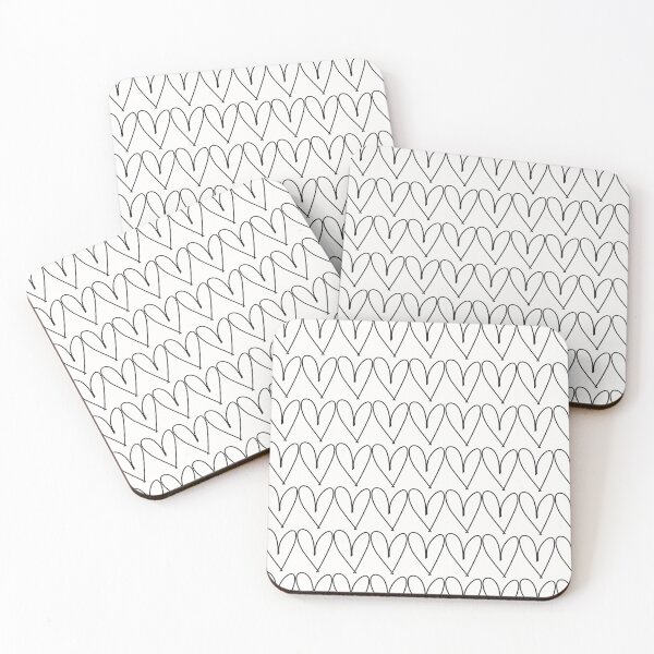 Item preview, White Doodle Heart Pattern designed and sold by hannahsheep.