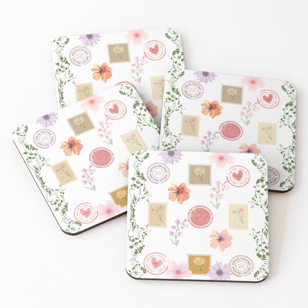 Item preview, Flower Stamp Collage Garden designed and sold by HoppingCreation.