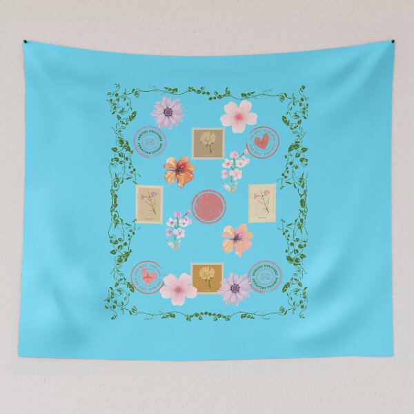 Item preview, Flower Stamp Collage Garden designed and sold by HoppingCreation.